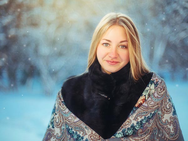 One of the most beautiful Ukrainian women in winter attire.