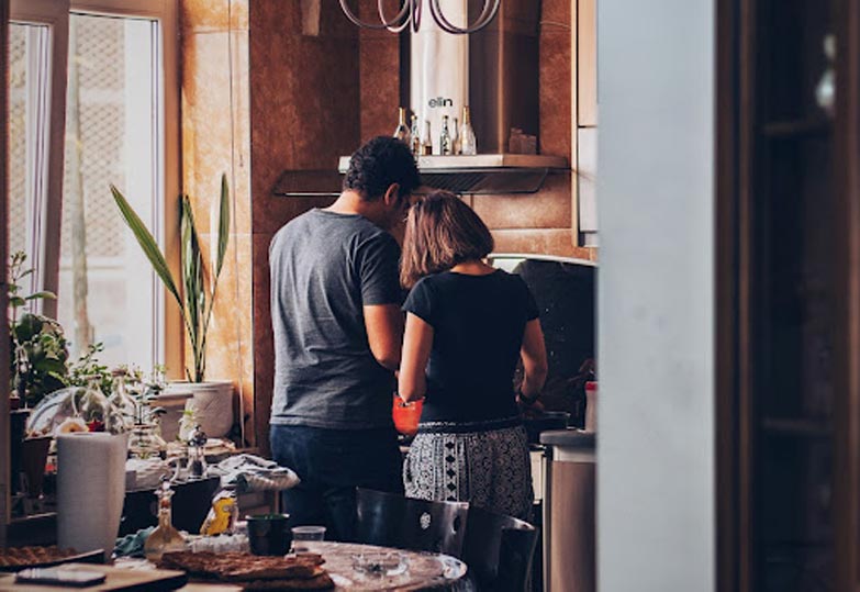 couple on the kitchen